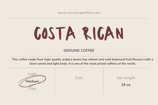 Costa Rican Ground Coffee 1lb Bag